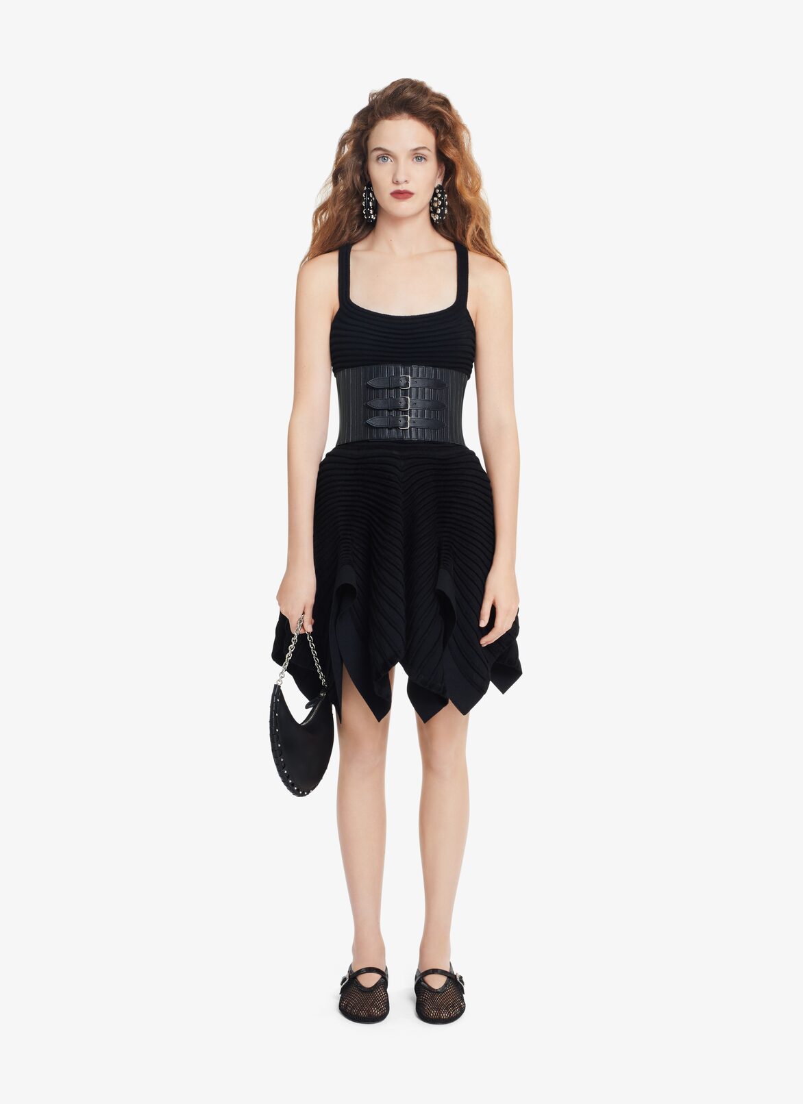 SCULPTED BALLERINE SHORT DRESS  ALAÏA BLACK SCULPTED BALLERINE SHORT DRESS